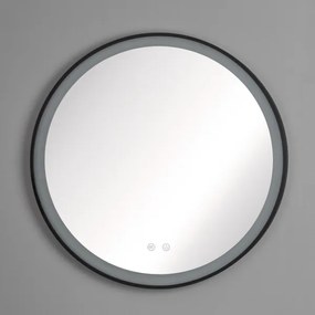 Brilagi-LED Oglindă încălzită, cu dimmer și iluminare LED integrată ALU PRO, 18W, 230V, Ø 60 cm, IP44, negru