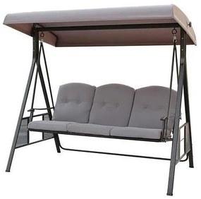 Balansoar gradina, 3 locuri, gri, 201x125x180 cm, Dubai