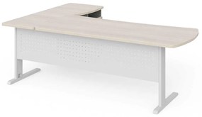 Statie de lucru de colt Manager 220 x 160 cm, dreapta, salcâm deschis / gri
