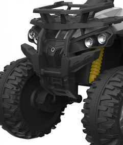 ATV Electric cu acumulator pentru copii NOVOKIDS™ Majestic Quad PRO, Cu melodii si lumini, Lungime 103 cm, Max 30 kg, 12V, 2 motoare, Negru cu Alb