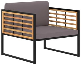 vidaXL Scaune grădină cu perne 2 buc. gri închis lemn masiv de acacia