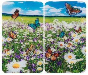 Protecții de aragaz 2 buc. din sticlă temperată 52x30 cm Summer Meadow – Maximex