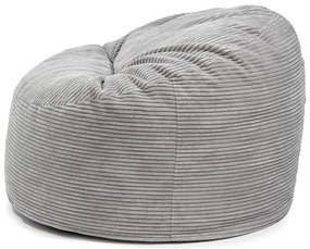 Fotoliu puf pentru copii crem cu tapițerie din catifea reiată Om 85 – SLOWDOWN