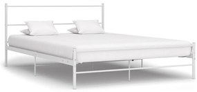 vidaXL Cadru de pat, alb, 140 x 200 cm, metal