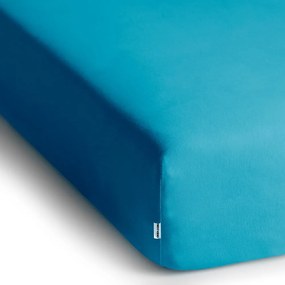 Cearceaf albastru din jerseu cu elastic 90x200 cm Amber – Restilo