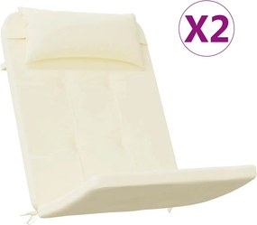 vidaXL Perne pentru scaun Adirondack, 2 buc, crem, textil oxford