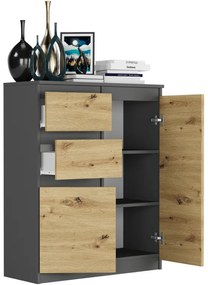 Comodă modernă fără mânere S-2 - diverse opțiuni de culoare antracit mix artisan