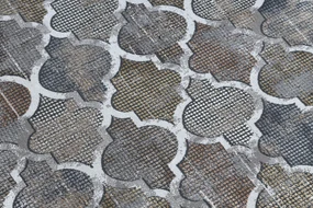 Covor LUCE 75 modern marocani Trellis vintage - structural gri / muştar