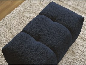 Taburet albastru cu tapițerie din țesătură bouclé Roxelane – Bobochic Paris