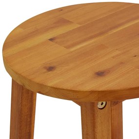 Set mobilier de bar de gradina, 5 piese, lemn masiv de acacia Taburete de bar cu sezut rotund, 5