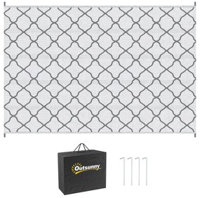 Outsunny Covor de Exterior cu Geantă de Transport și Protecție UV, 182x274 cm, Gri Deschis | Aosom Romania