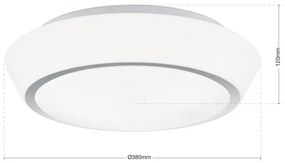 Orion Plafonieră de baie TENA, 3 x E27 / 60 W / 230 V, Ø 38 cm, IP44, albă