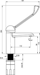 Corio Baterie pentru chiuvetă, cu mâner Clinic - ECO-cartuș Finisaj: Crom BFCE020C