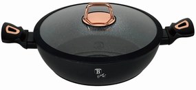 Cratiță marmorată cu capac 28 cm, 3.8L – Berlinger Haus Black Rose Collection BH 1640N, cu strat titan, design elegant, neagră