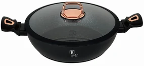 Cratiță marmorată cu capac 28 cm, 3.8L – Berlinger Haus Black Rose Collection BH 1640N, cu strat titan, design elegant, neagră