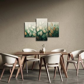 Tablou - Frunze verzi-aurii (90x60 cm)