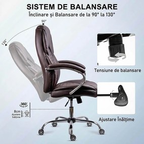 Scaun directorial din piele sintetică reglabil pe înălțime OFF 652 maro