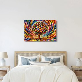 Tablou – Arbore colorat cu mere (90x60 cm)