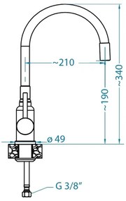 ALVEUS SETA23193 - Chiuvetă de bucătărie ATROX + baterie de chiuvetă MINTAS, 34 cm, granit/negru