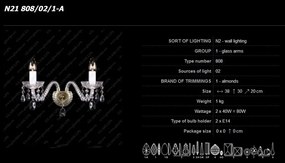 Aplica de perete cristal Bohemia N21 808/02/1-A