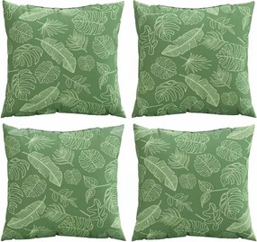 vidaXL Perne decorative Frunză 4 pcs Model cu frunze 60 x 60 cm