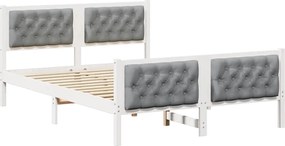 vidaXL Cadru de pat Gri deschis 150 x 200 cm Lemn de pin masiv