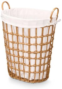 Coș de rufe cu inserție din material textil și mânere, 58 cm