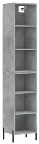 3189841 vidaXL Dulap înalt, gri beton, 34,5x32,5x180 cm, lemn prelucrat