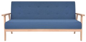 Set cu canapele, 2 piese, material textil, albastru Albastru, 2 locuri + 3 locuri