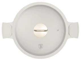 Cratita cu capac si manere de silicon detasabile 28 cm 4,2L Sahara Berlinger Haus BH 7785, antiaderenta, crem