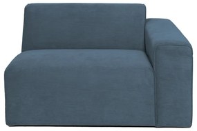 Modul pentru canapea albastru cu tapițerie din catifea reiată (cu colț pe partea dreaptă) Sting – Scandic