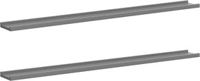 vidaXL Rafturi de perete, 2 buc., gri, 115x9x3 cm