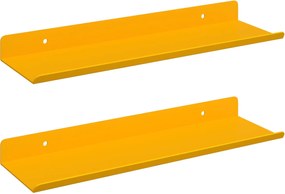 vidaXL Raft suspendat 2 pcs Galben muștar 30 x 9 x 2,5 cm Oțel