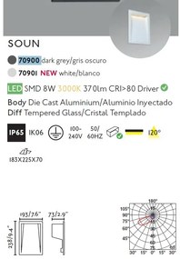 Spot LED incastrabil de exterior IP65 iluminat ambiental SOUN alb