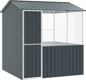 vidaXL Cușcă pentru păsări Antracit 215 x 209 x 230 cm Oțel Galvanizat