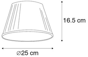 Abajur plisat alb 25/16,5 cm