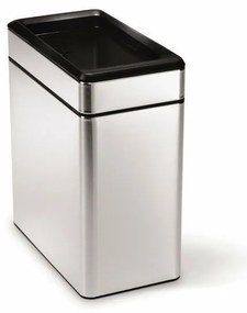 Cos patrat deschis pentru baie 10 l, otel mat, inox