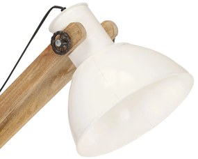 Lampa de podea, alb, lemn masiv de mango, E27 1, Alb
