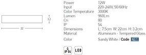 Aplica LED de perete pentru iluminat exterior, IP54 Criem alb