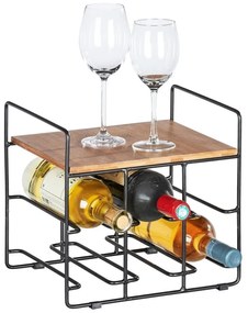 Suport pentru 6 sticle cu raft din bambus Wenko Loft
