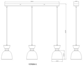 Lustra suspendata design decorativ MASSEY alb 15769W-3 GL