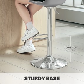 Homcom Set 2 Scaune Bar – Reglabile, Cu Spatar si Pivotante | Aosom Romania