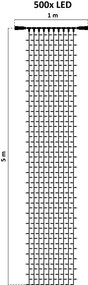 decoLED LED instalație tip perdea - 1x57m, alb cald, 500 diode