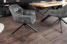 Set 2 scaune pivotante Papillon, catifea gri