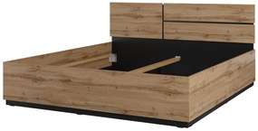 Pat matrimonial 180 cm Crossroad S32 (stejar wotan + negru). 1118257