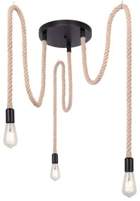 Lustra cu 3 pendule design industrial ULLEU negru, maro