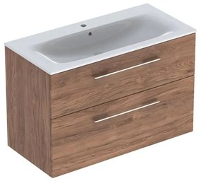 Dulap pentru lavoar 64x99x48 cm, cu lavoar, 2 sertare, nuc hickory Nuc inchis