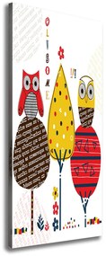 Pictură pe pânză Owls pe copaci