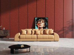 Canapea extensibilă dumonde cu 2 lăzi de depozitare si sezut confortabil din spuma high-density, Verona Enjoy Mango 310x100 cm