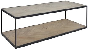 Masuta de cafea, natur, din lemn reciclat si metal, L120 cm, Versailles